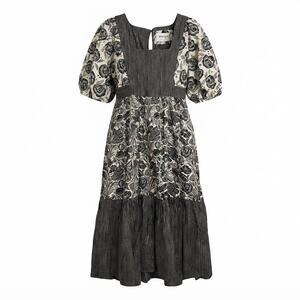 Bloomingprint Anthropologie 100% Cotton Patchwork Midi Dress US 8 Anthroliving